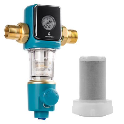 プレミアム40ミクロン沈殿物プレフィルター、BPAフリー自動逆洗スクレーパー付き、家庭用