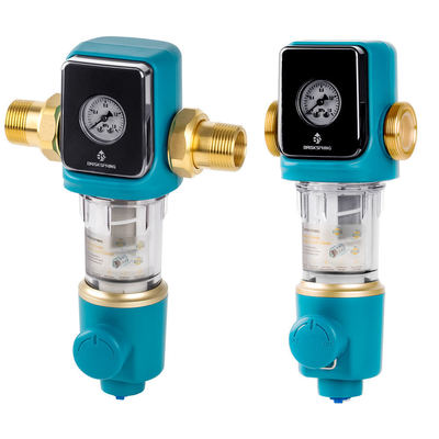 BPAフリー自動フラッシュ40ミクロンサイフォン・スピンダウン・プレフィルター、統合スクレーパークリーナー付き家庭用水システム用