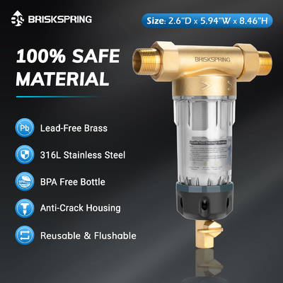 最新の食品級水予フィルター 50 マイクロン 再利用可能な設計 家庭用水のためのバックウォッシュと深層浄化システム