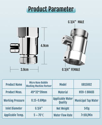 洗濯機用ウルトラファインバブル発生装置 0.1～50ミクロン
