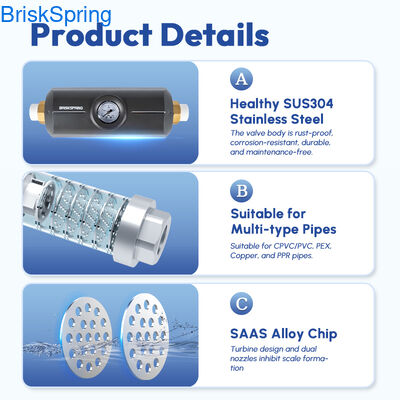 Permanent Water Descaler Anti-Scale Filter, No Salt Softener Alternative for Kitchen, Bathroom & Pipe Maintenance