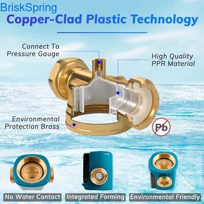 Automatic Self Cleaning Prefilter Water Sediment Filter, Brass Housing Pre Water Filter with Backwash Function for Plumbing Pipeline Protection