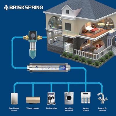 BriskSpring SQ550B-BS 5 T/H オートマティックシフォンバックウォッシュ MSAP+CASO3+KDF55メディア付き全屋用水予フィルター
