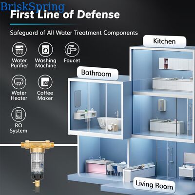 40 Micron Reusable Mesh Manual Flush Water Pre Filter Whole House Spin Down Sediment Pre Filter