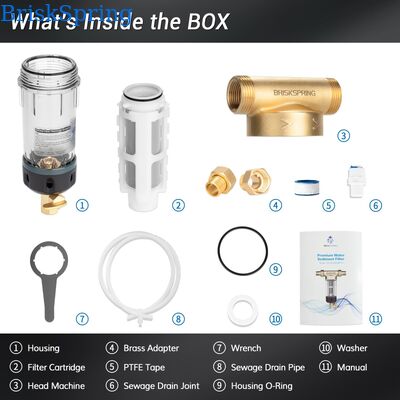 40 Micron Reusable Mesh Manual Flush Water Pre Filter Whole House Spin Down Sediment Pre Filter