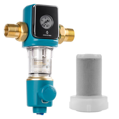 プレミアム40ミクロン沈殿物プレフィルター、BPAフリー自動逆洗スクレーパー付き、家庭用