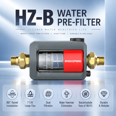 HZ-B 水平式全屋用水前フィルター 40ミクロン 手動洗浄堆積物フィルター 7T/H