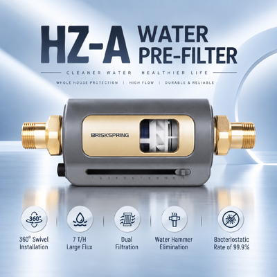 HZ-A 水平式全屋用水前フィルター 40ミクロン 手動洗浄堆積物フィルター